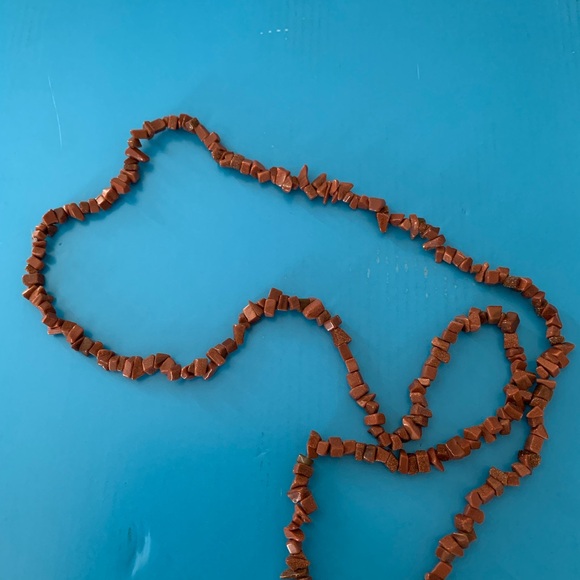 Sun stone necklace/ craft chips. Terra cotta color - Picture 2 of 5